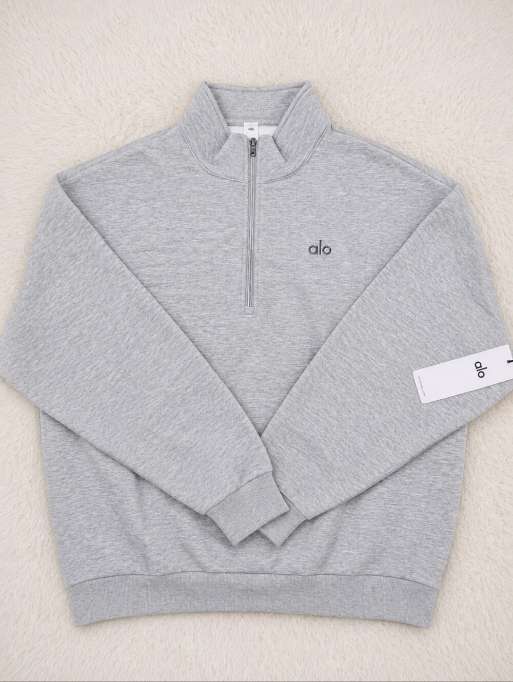 Alo Men’s Quarter Zip Pullover Sweatshirt Gray Size L.